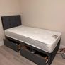 New 4'6 Grey base with mattress & Headboard Image 2