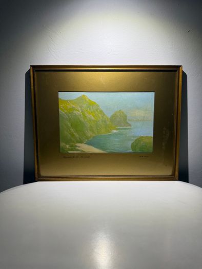 R.D. Sherrin (D.A. Niel) Pair of Original Gouaches - Lands End & Kynance Rocks, Cornwall