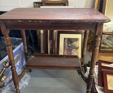 Victorian Mahogany Two Tier Side Table Lamp Table on Castors c.1880 to 1900