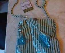 Swedish Natural Fabrics Small Bag Green/White Strap.  B.N.W.T.
