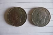 King George VI,  2 shilling coins