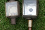 Antique Vintage Pair of Buggy Carriage Lamp Candle Lanterns