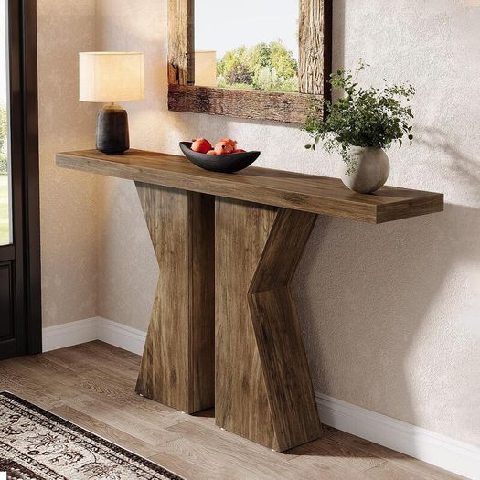 Wooden Console Table, 140 cm, Console Table Behind Sofa Table, Narrow