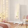 _Freestanding Jewelry Cabinet, Jewelry Organizer with 2 Removable Cosmetic Organizers, Frameless Psyche Mirror, with Lock and Keys, White Image 3