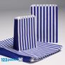 Lot of 200 Blue stripe eco-friendly counter bags lot of 200 ideal for candy weddings parties candy cart shop small retails and sweet shops SIZE 5x7 inches Image 2