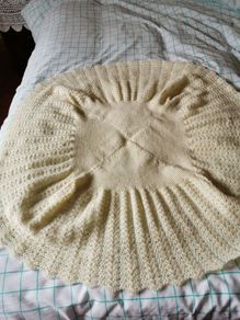 NEW - Hand Knitted baby blanket / table cover