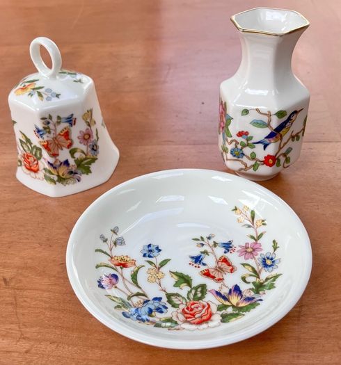 Vintage Aynsley, Pin Dish, Bell and Mini Vase