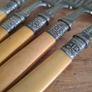 Antique Faux Bone Handle Fish Forks Image 2