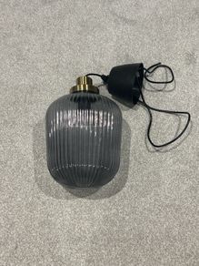 Solklint pendant lamp grey brass grey/clear glass, 22cm