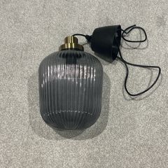 Solklint pendant lamp grey brass grey/clear glass, 22cm