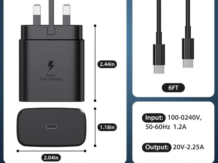 Samsung Charger, 45W USB C Super Fast Charging for Samsung Galaxy S24 Ultra/ S24/ S23 Ultra/S23/S23+/S22/S22 Ultra/S22+/Note 10/20/S20/S21, A33,A72,A71,A53, Galaxy Tab S7/S8/S9, USB C Power Adapter for Type C Phone