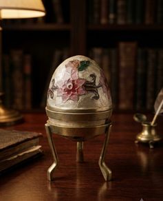 Vintage 1970's Cloisonne/Enamel Brass Egg Trinket Box