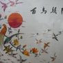 Antique Early 20c Chinese Silk Embroidery Birds Panel Framed - 23"x14" Image 9