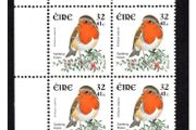 2001 Ireland 32p/41c Robin Dual-value Bird Definitive Stamp Plate Block 1A1A1A1A Mint Never Hinged (MNH)