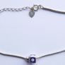 Vintage Sterling Silver 925 Blue Evil Eye Bracelet, length 8,5" -  2,8g Image 2