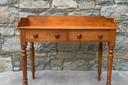 Victorian Pine Side Table with Gallery Back.