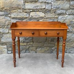 Victorian Pine Side Table with Gallery Back.