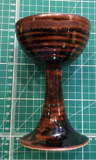 1 x Louis Mulcahy Tenmoku range Wine Goblet
