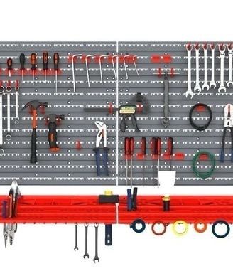 SALE 54 Pcs On-Wall Tool Equipment Holding Pegboard Home DIY Garage Organiser DIY w/ 50 Pegs 2 Shelves