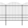 Garden Fence with Spear Top Steel (1.75-2)x8.5 m Black Image 2