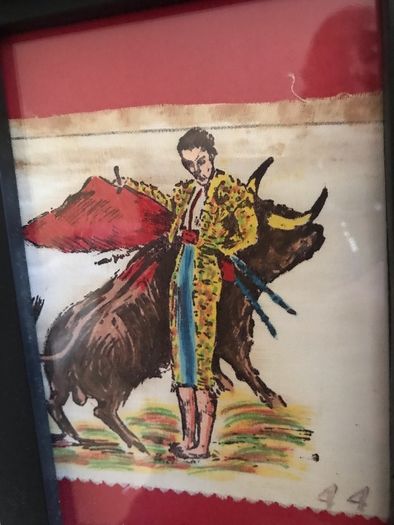 Original Spanish Bullfighting Art on Linen (11)