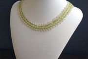 Stunning Intricate Hand-Beaded Short Length Necklace with Czech Faceted Crystal Beads and Glass Seed Beads - Handmade by Christabel