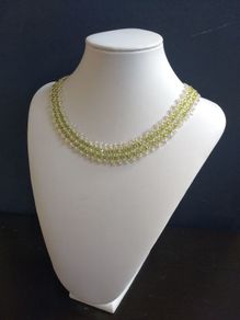 Stunning Intricate Hand-Beaded Short Length Necklace with Czech Faceted Crystal Beads and Glass Seed Beads - Handmade by Christabel
