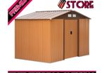 9 x 6FT Outdoor Garden Roofed Metal Storage Shed Tool Box with Foundation Ventilation & Doors (FREE SHIPPING)