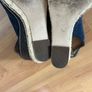 River island navy genuine suede peep toe suede wedges Image 3