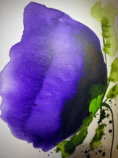 Jean Picton - Signed Original Poppy Painting - Large Tall Canvas