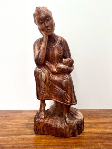 Wooden Figure Mother and Child