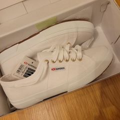 Supergra White Canvas Trainers