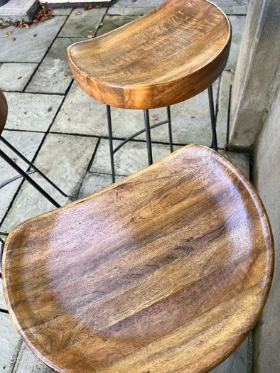 Set of three bar counter stools