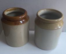 Two Vintage Stoneware storage Jars