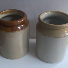 Two Vintage Stoneware storage Jars