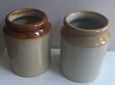 Two Vintage Stoneware storage Jars