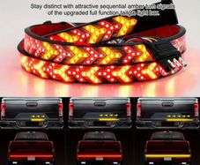 1pc 60-Inch LED Arrow Tailgate Light Bar, Red & Yellow Switchback Sequential Flashing