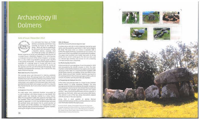 2012 Jersey Stamp Year Book (hardback) issued by Jersey Post includes 23 images of contents