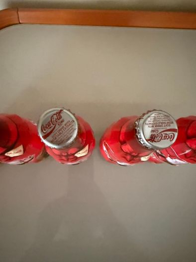 5 Vintage Christmas Coca Cola bottles