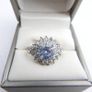 Vintage 925 Sterling Silver Flower Cz Cluster Ring size U - 5,4g Image 4