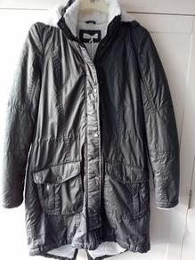 Wax Parka Coat - Removable collar - Khaki - UK 8 - BNWT RRP 100