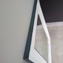 Large White Wooden Wall Mirror with Blue Accent Trim (35 cm x 120 cm) Image 3