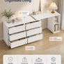 White Corner Dressing Table with Chest of  Drawers & Storage Makeup Vanity Desk Image 4