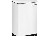 30L Waste Bin Steel Pedal Bin with Inner Bucket and Lid Soft Close Airtight Kitchen Living Room, 30l, White