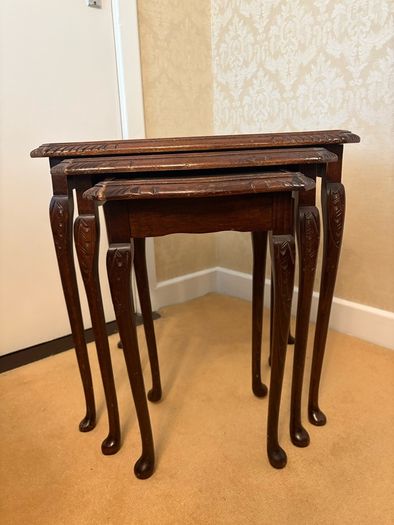 Collection of 3 Tables with Queen Anne Style Legs