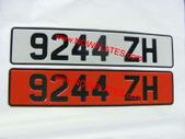 Pair of Vintage Plates 1 Red & 1 White Pressed