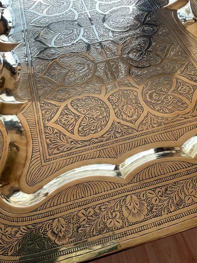 Stunning vintage antique brass folding coffee table