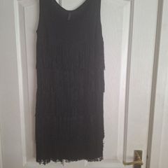 Dress/Black Fringe Design Dress  ..  Price Drop