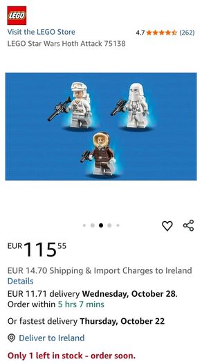 90 Euro Each!! - Lego Star Wars - Retired Sets