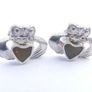 Vintage Sterling Silver 925 Claddagh Stud Earrings Image 9